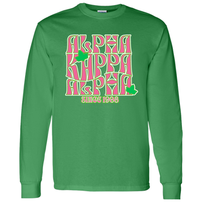 Alpha Kappa Alpha Screen Printed Long Sleeve